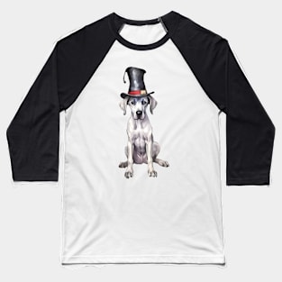 Watercolor Great Dane Dog in Magic Hat Baseball T-Shirt